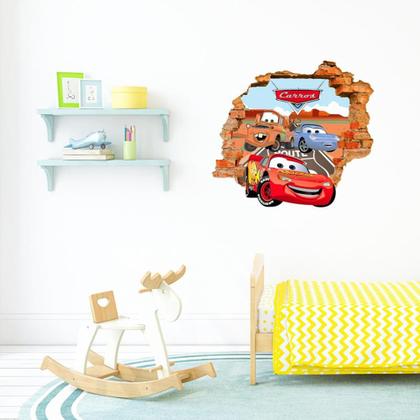 Imagem de Adesivo Buraco na Parede Recortado Carros Mcqueen PPDAD022