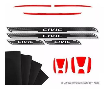 Imagem de Adesivo Civic G10 Kit Com Soleiras, Blackout E Refletivos