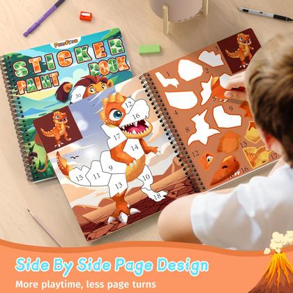 Imagem de Adesivo da Number Paint Books PERRYHOME Kids 4-8 Dinosaur