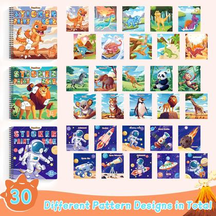 Imagem de Adesivo da Number Paint Books PERRYHOME Kids 4-8 Dinosaur