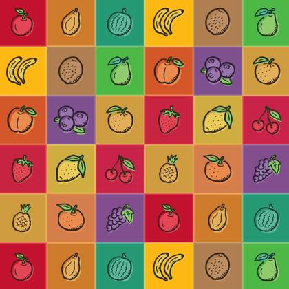 Imagem de Adesivo de Azulejo Cozinha Frutas Coloridas 10x10 cm 50un