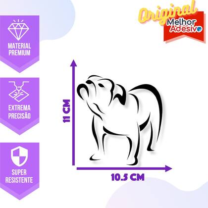 Imagem de Adesivo de Carro Cachorro Buldogue Inglês - Cor Dourado