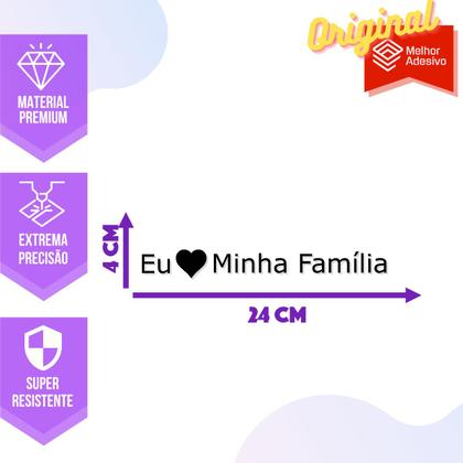 Imagem de Adesivo de Carro Eu Amo Minha Família - Cor Vinho