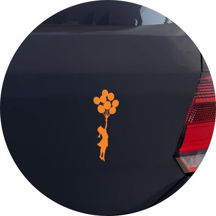 Imagem de Adesivo de Carro Menina flutuando com Balões - Cor Preto
