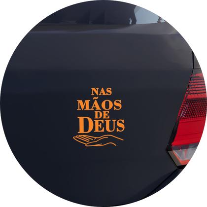 Imagem de Adesivo de Carro Nas Mãos De Deus - Cor Laranja