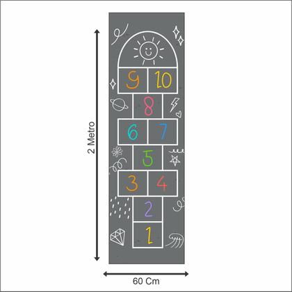 Imagem de Adesivo De Chão Autocolante Amarelinha Infantil Educativo com Vários Modelos
