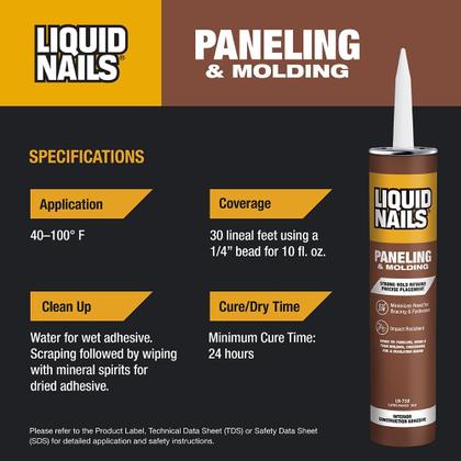 Imagem de Adesivo de construção para unhas líquidas, painéis e moldagem de 300 ml