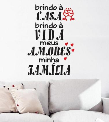 Imagem de Adesivo De Decoração Frase Brindo À Casa Brindo À Vida Sala