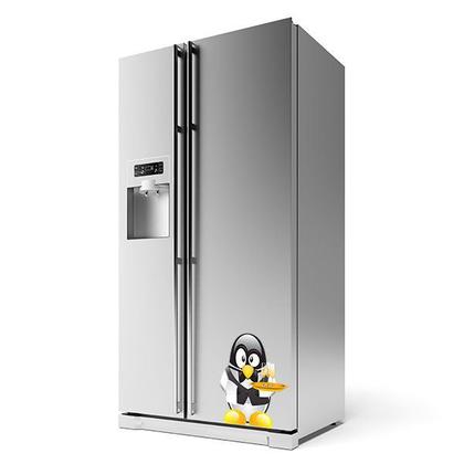 Imagem de Adesivo de Geladeira Pinguim Champanhe 52x52 cm