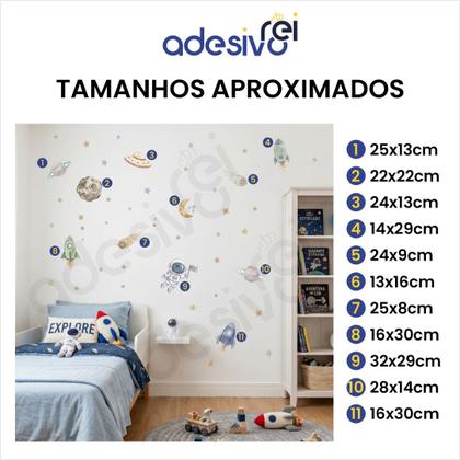 Imagem de Adesivo de Parede Astronauta Baby  Decoração Infantil Espaço Sideral