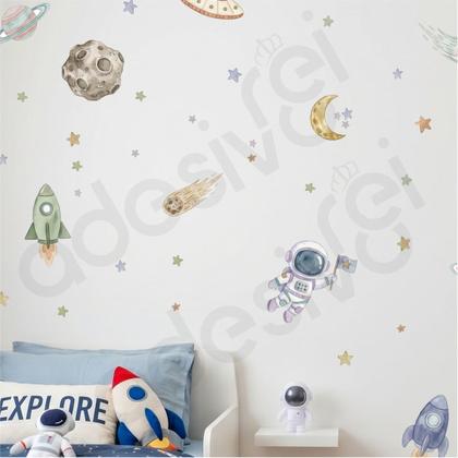 Imagem de Adesivo de Parede Astronauta Baby  Decoração Infantil Espaço Sideral