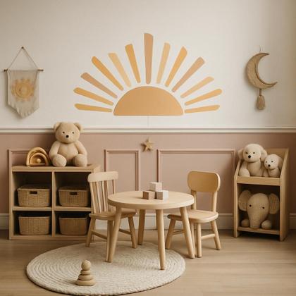 Imagem de Adesivo De Parede Autocolante Destacável Boho Sol Infantil Para Quarto