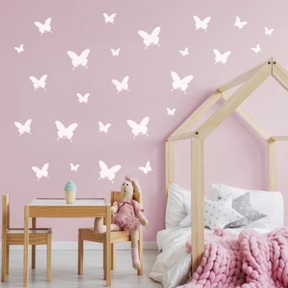 Imagem de Adesivo de Parede Borboletas Brancas para Quarto Infantil