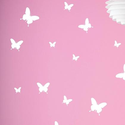 Imagem de Adesivo de Parede Borboletas Brancas para Quarto Infantil