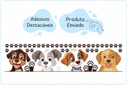 Imagem de Adesivo De Parede Cachorros Fofos E Patinhas Cachorrinhos