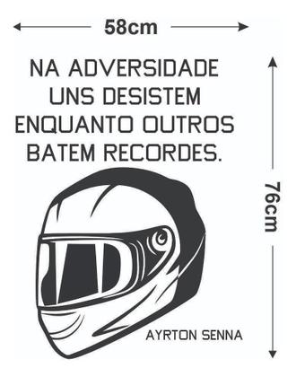 Imagem de Adesivo De Parede Decorativo Capacete E Frase Ayrton Senna