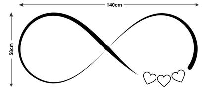 Imagem de Adesivo De Parede Decorativo Decal Sala Infinito E Corações