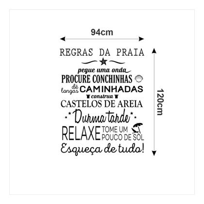Imagem de Adesivo De Parede Decorativo Dekal Regras Da Praia