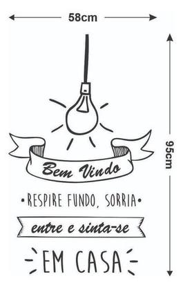 Imagem de Adesivo De Parede Decorativo Frase Bem Vindo Com Lâmpada