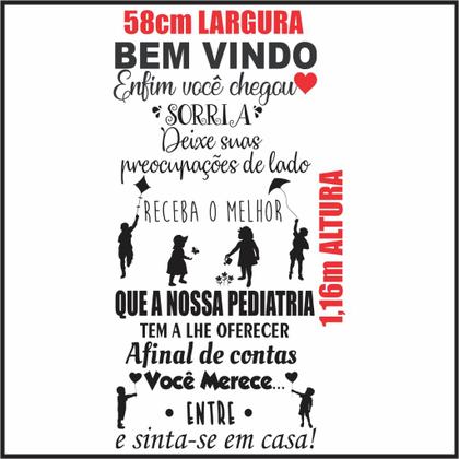 Imagem de Adesivo De Parede Decorativo Frase Bem Vindo PEDIATRIA
