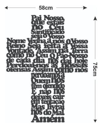Imagem de Adesivo De Parede Decorativo Frase Pai Nosso Cruz 0,58x0,75M