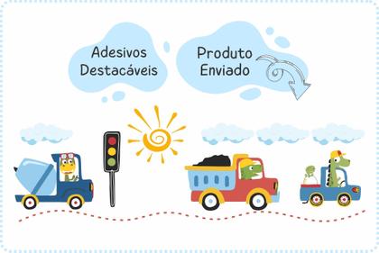 Imagem de adesivo de parede dinossauro carros decoração infantil