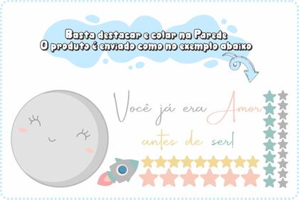 Imagem de Adesivo de Parede Frase Você Ja Era Amor Antes de Ser Com Lua Estrelas