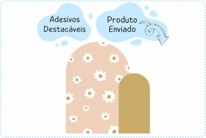 Imagem de Adesivo De Parede Grande Arco Margaridas Tons Pastéis