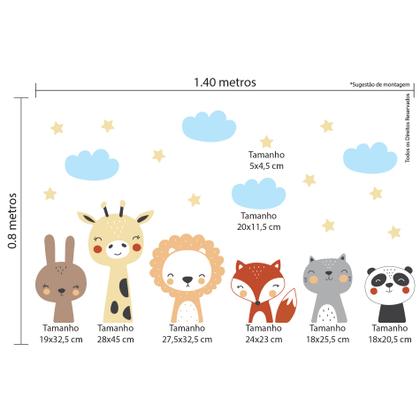 Imagem de Adesivo de Parede Infantil Animais Fantoches Cobre 1m²