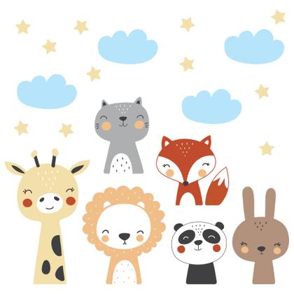 Imagem de Adesivo de Parede Infantil Animais Fantoches Cobre 1m²