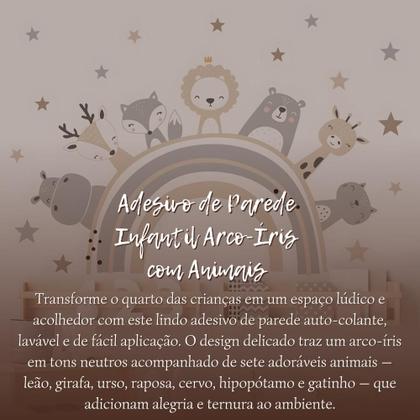 Imagem de Adesivo de Parede Infantil Arco Íris com Animais Autocolante Destacáveis