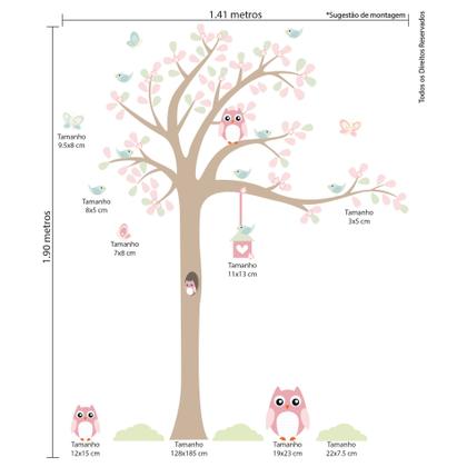 Imagem de Adesivo de Parede Infantil Árvore Coruja Baby 1,85m Direita
