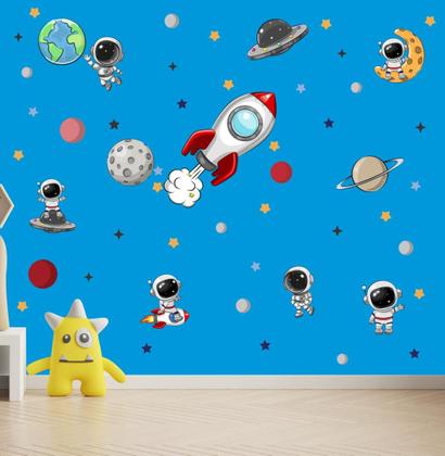 Imagem de Adesivo de Parede Infantil Astronauta Estrelas Quarto Criança