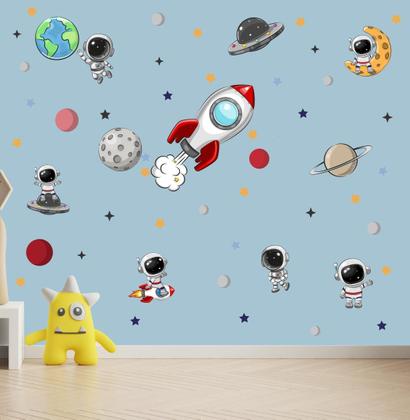 Imagem de Adesivo de Parede Infantil Astronauta Estrelas Quarto Criança