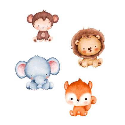 Imagem de Adesivo De Parede Infantil Bebê Safari Menino Quarto S40