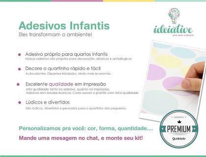 Imagem de Adesivo de Parede Infantil Confeitos Coloridos - 200 Adesivos Mini Confeitos