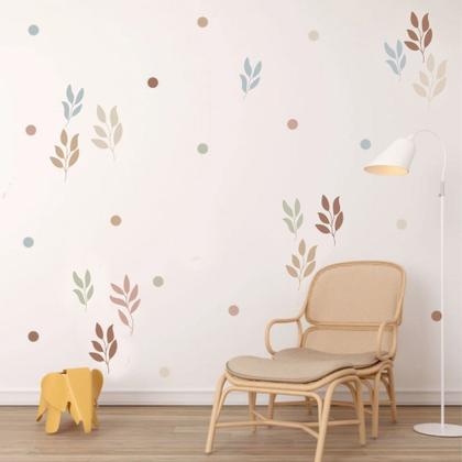 Imagem de Adesivo de Parede Infantil Galhos Bolinhas Pastel