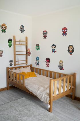Imagem de Adesivo de Parede Infantil Heróis Papel de Parede para Quarto de Menino