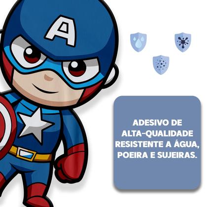 Imagem de Adesivo de Parede Infantil Heróis Papel de Parede para Quarto de Menino