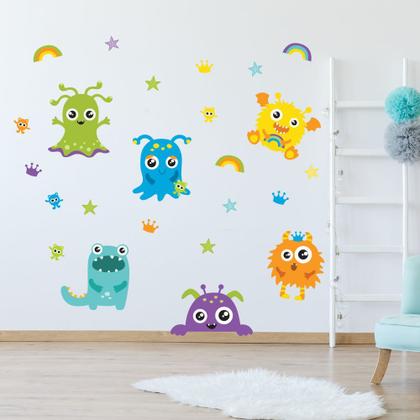 Imagem de Adesivo de Parede Infantil Monstrinhos