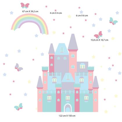 Imagem de Adesivo de Parede Infantil para Quarto Castelo Encantado Grande