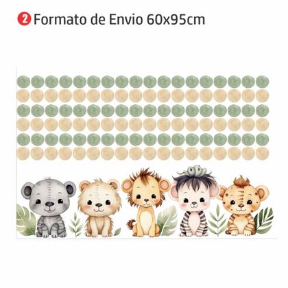 Imagem de Adesivo de Parede Infantil Safari Aquarela Bolinhas