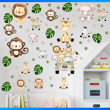Imagem de Adesivo De Parede Infantil Safari Floresta - Kit Safari