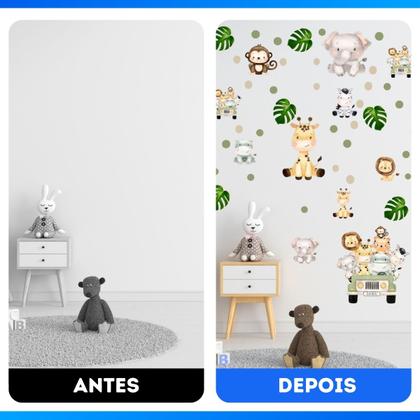 Imagem de Adesivo De Parede Infantil Safari Floresta - Kit Safari