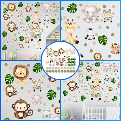 Imagem de Adesivo De Parede Infantil Safari Floresta - Kit Safari
