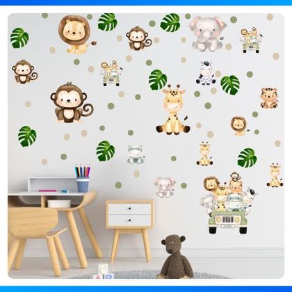 Imagem de Adesivo De Parede Infantil Safari Floresta - Kit Safari