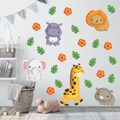 Imagem de Adesivo de Parede Infantil Safari Quarto Criança Bebe - 146ir