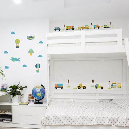 Imagem de Adesivo de Parede Quarto Infantil Carrinhos