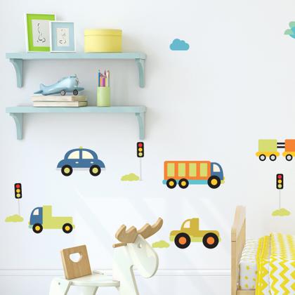 Imagem de Adesivo de Parede Quarto Infantil Carrinhos