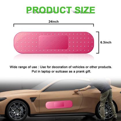 Imagem de Adesivo de vinil Sylvil Large Bandage para pára-choque de carro vermelho